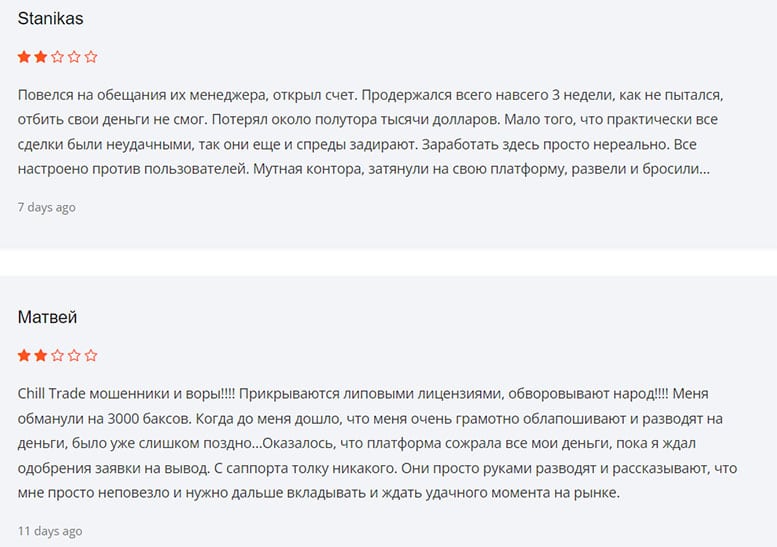 Chill Trade - что это если не очередной развод и лохотрон? Отзывы.