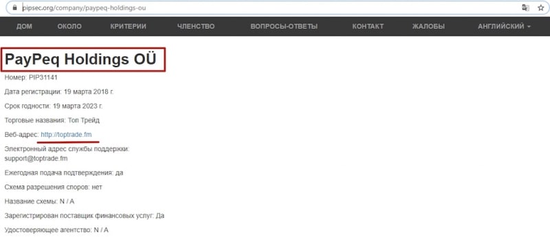 Отзывы о компании Toptrade.fm: псевдоброкер без лицензии и юридического адреса