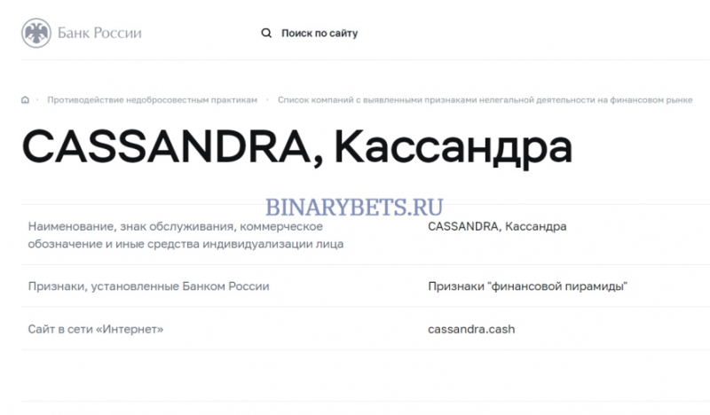 Cassandra Limited – ЛОХОТРОН. Реальные отзывы. Проверка