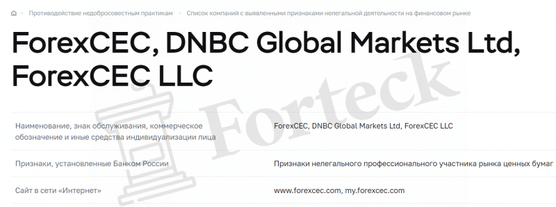 ForexCEC – мошенники, что никогда не помогут заработать