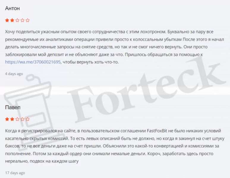 Обзор FastFoxBit, и отзывы о нем обманутых пользователей.