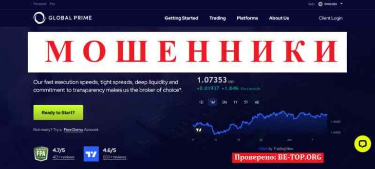 Global Prime МОШЕННИК отзывы и вывод денег