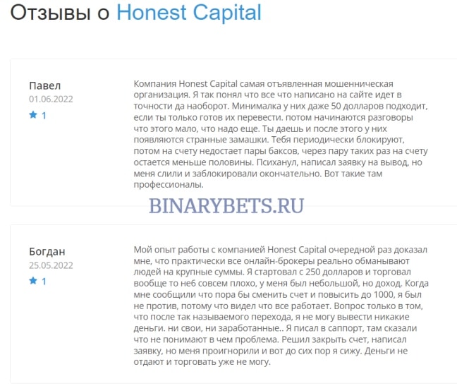 HonestCapital – ЛОХОТРОН. Реальные отзывы. Проверка