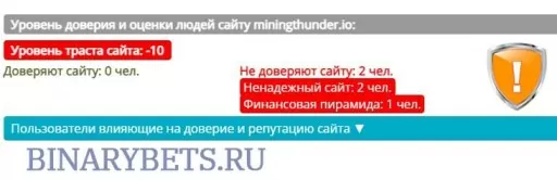 Mining Thunder– ЛОХОТРОН. Реальные отзывы. Проверка