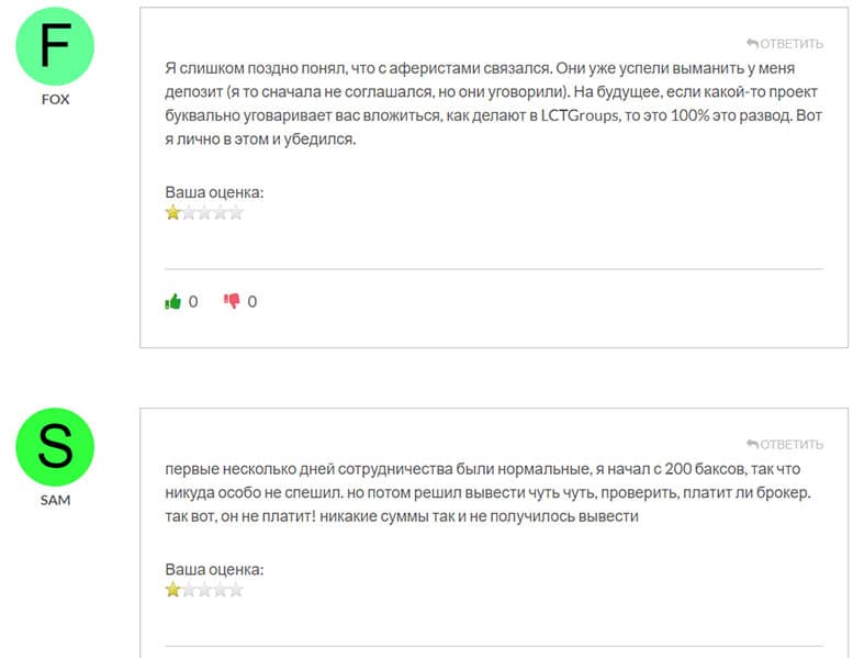 Отзывы о LCTGroups – очередном шаблонно сделанном лохотроне.