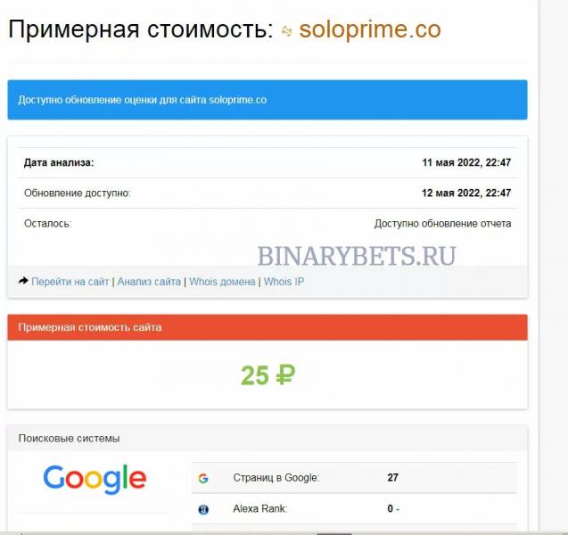 Soloprime – ЛОХОТРОН. Реальные отзывы. Проверка