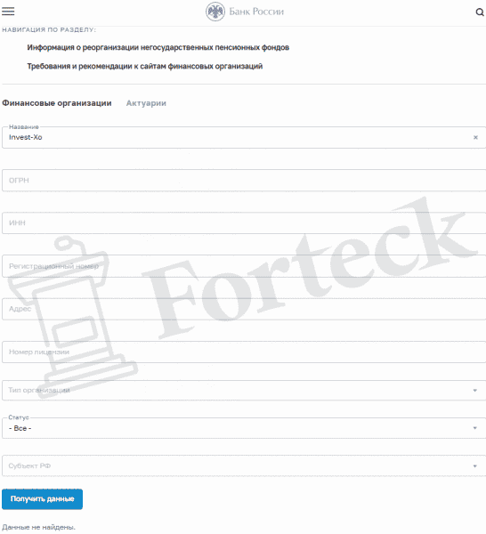 Invest-Xo – наглые мошенники без лицензии