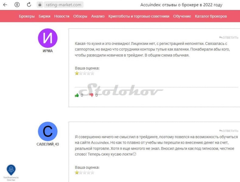 Обзор брокера Accuindex: честные отзывы, вывод денег