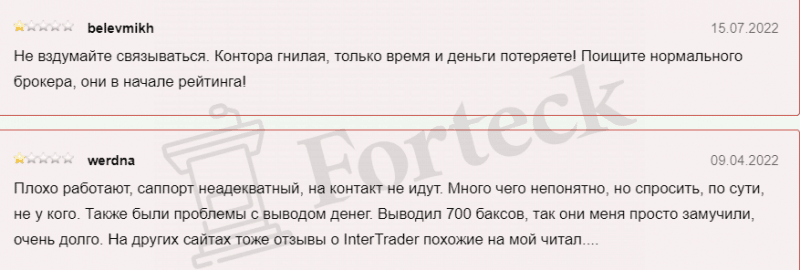 Отзывы о InterTrader (Inter Trader) – реальное досье