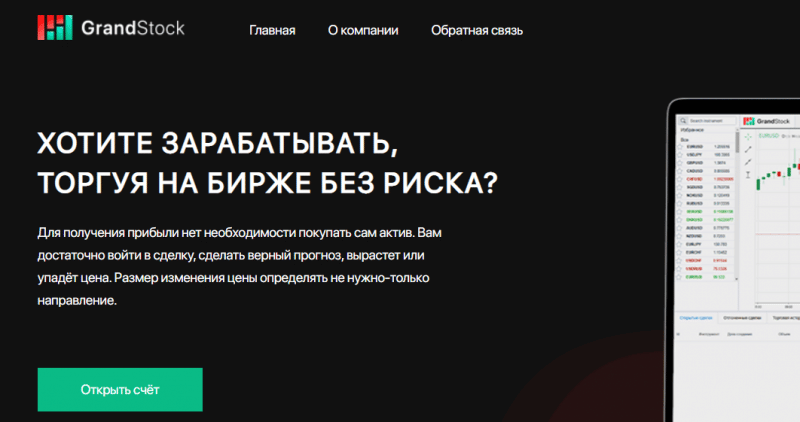 GrandStock (grand-stock.org) брокер мошенник! Отзыв Forteck