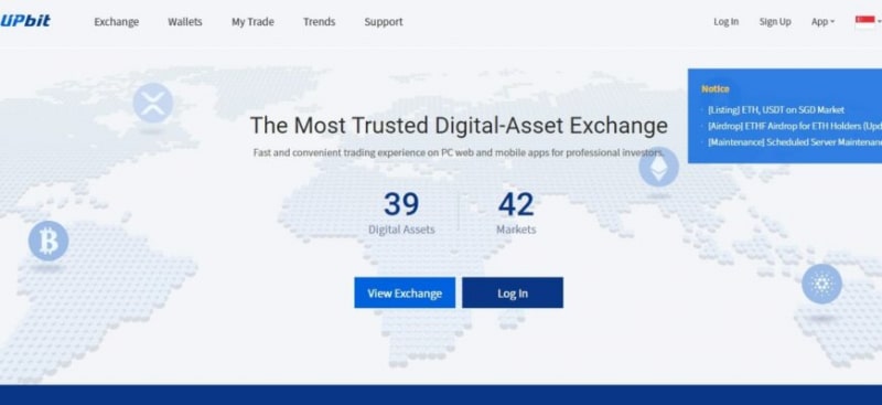 Криптовалютная биржа Upbit (Апбит, upbit.com)