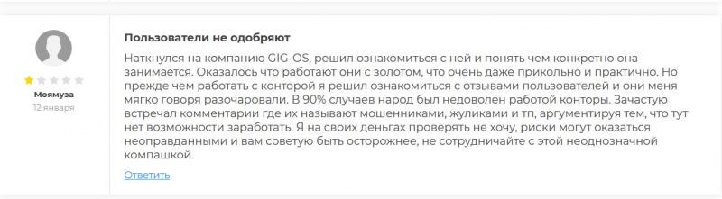 Основная информация о Gig OS говорит, что перед нами некий ХАЙП или опасный брокер?