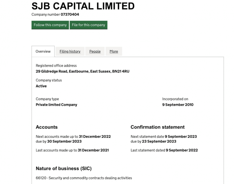 SJB Capital Limited: отзывы клиентов о работе компании в 2023 году