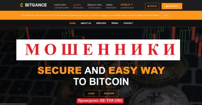 Мошенническая компания Bitgance: отзывы, вывод денег, обзор