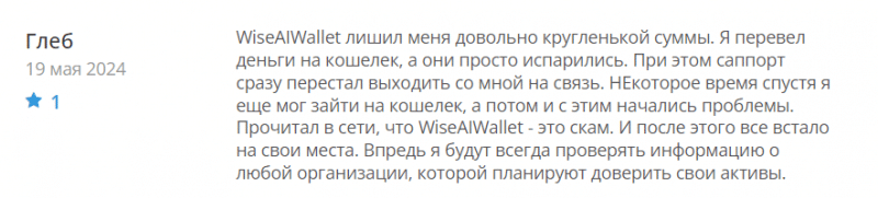 Крипто-кошелек WiseAIWallet  – обзор, отзывы, схема обмана