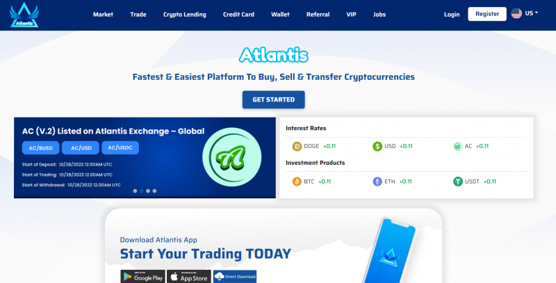 Atlantis Exchange (atlantiscex.com) - новая липовая крипто-биржа? Скорее всего лохотрон.