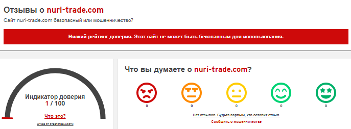 Nuri Trade — отзывы, разоблачение