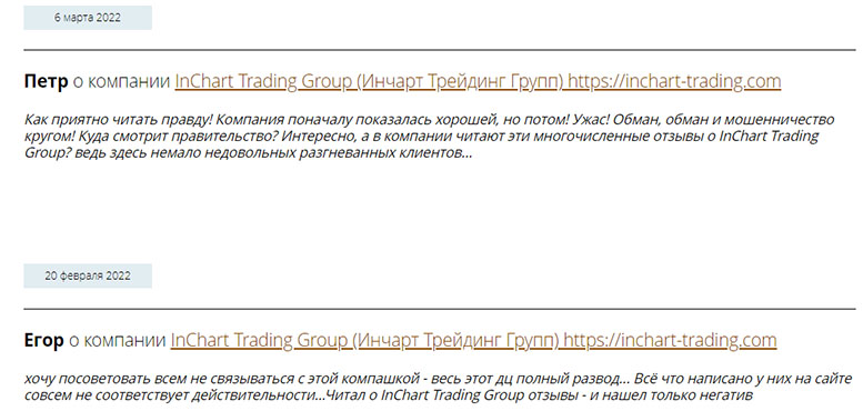 Обзор InChart Trading Group (inchart-trading.com), и отзывы о ней.